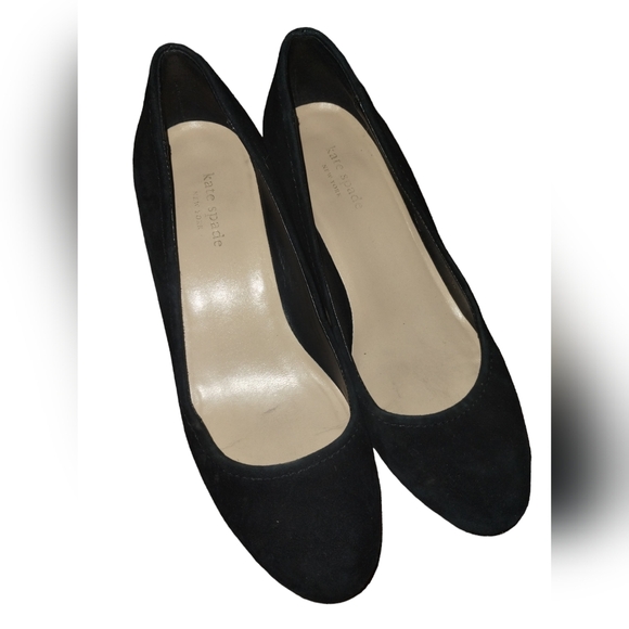 KATE SPADE Allie Sport Black Suede Wedge Heel Slip On Pumps Round Toe Si… - Picture 1 of 10